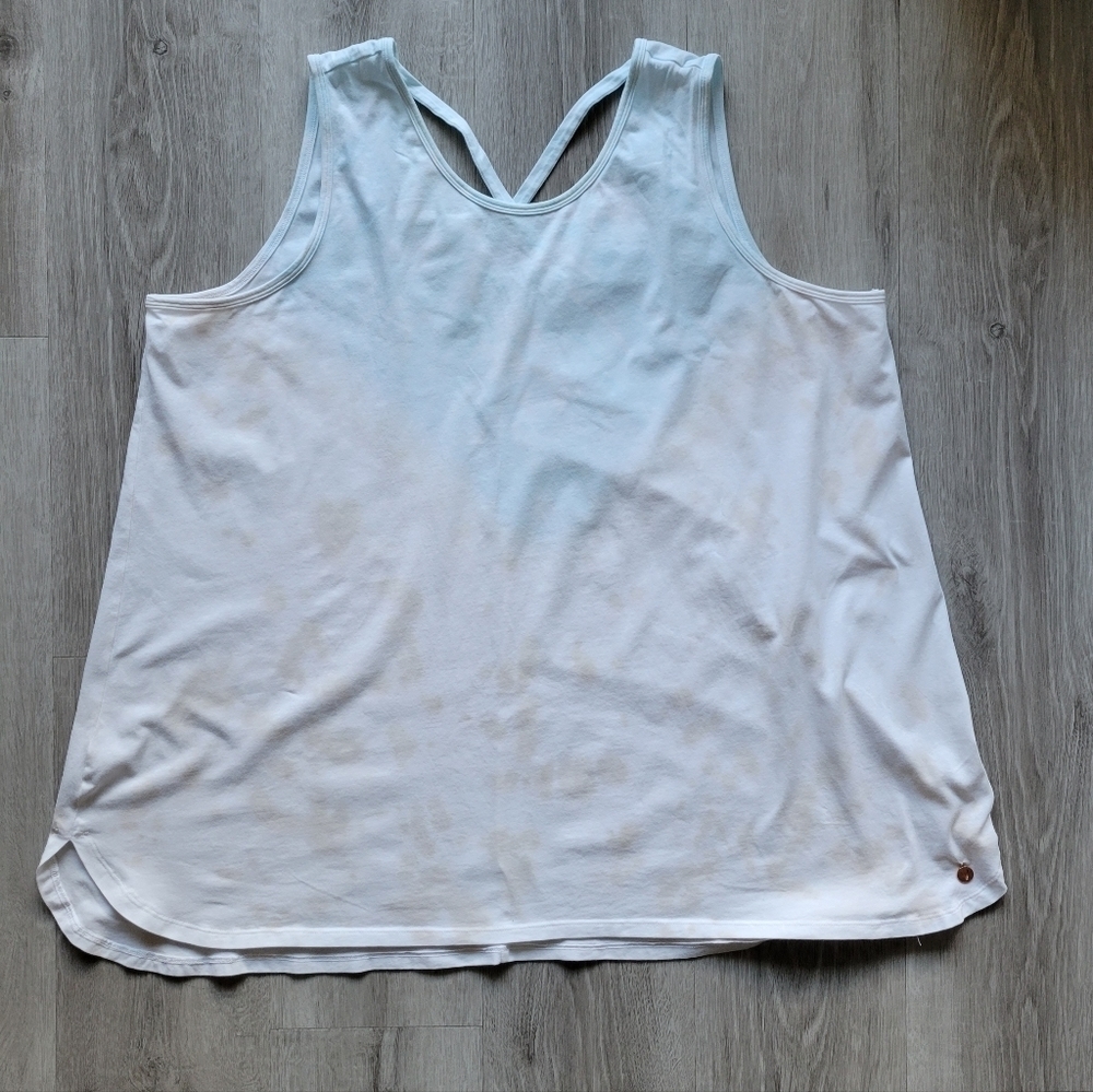 Lane Bryant Livi Active Tunic Tank Top Blue and Beige Tie Dye Plus Size 2x 18/20